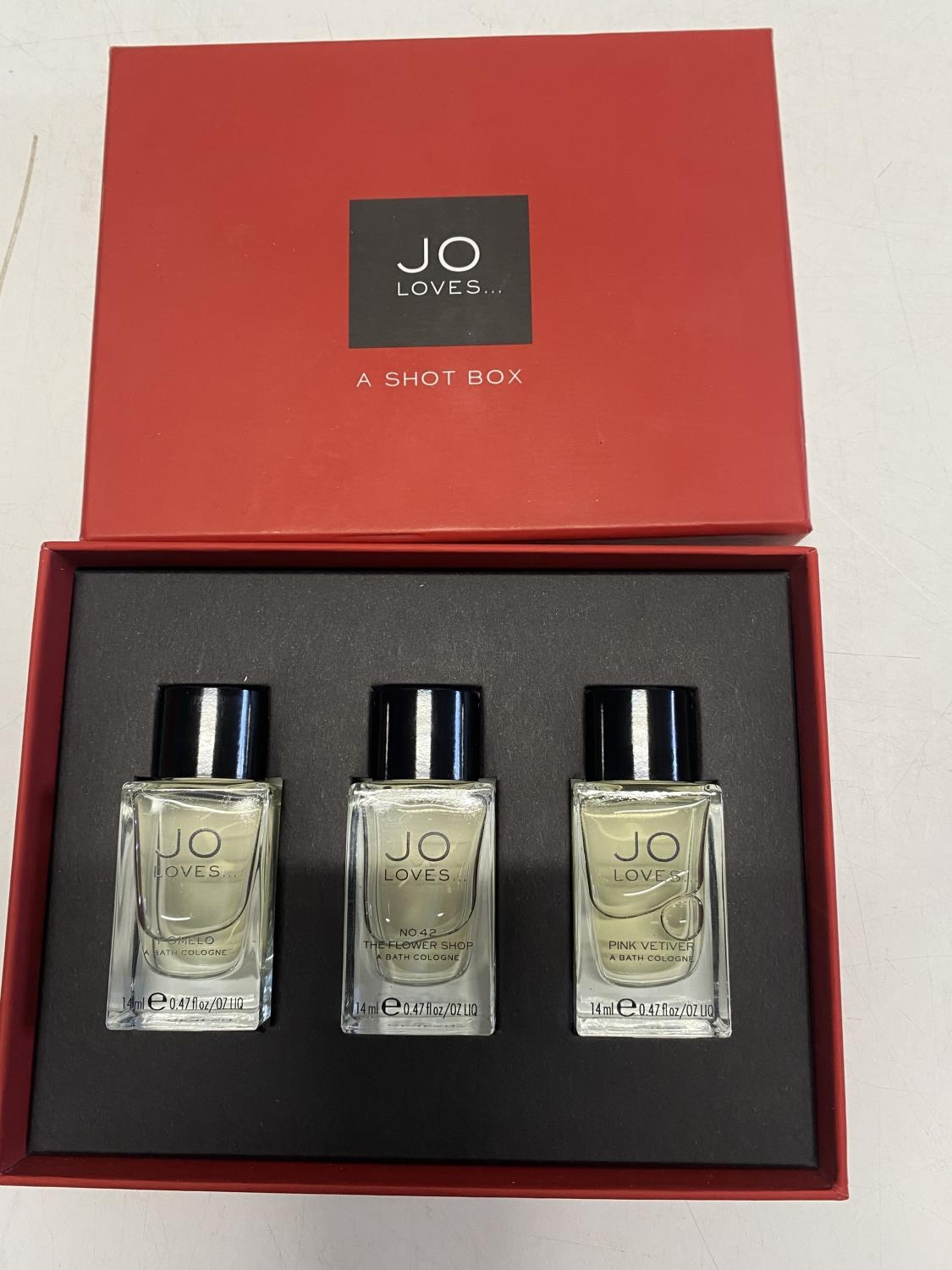 A boxed Jo Loves perfume collection
