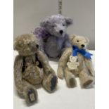 Three assorted bears including two Deans Bears, one limited edition with growler