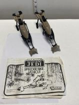 Two 1983 Star Wars Speeder Bikes by Kenner