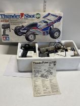 A boxed vintage Tamiya Thundershot remote control model (untested)