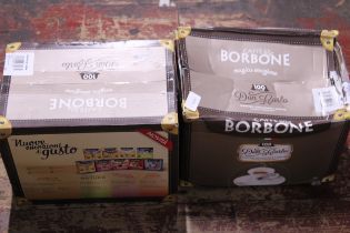 Two boxes of Borbone coffee