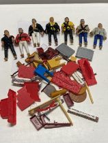 A selection of 1986 Karate Kid action figures and accessories