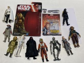 A assortment of Star Wars figures