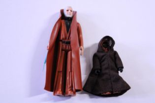 Two 1977 Star Wars figures Obi-Wan and a small eyes Jawa