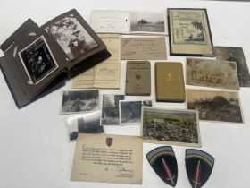 A job lot of mainly military related ephemera including a hand signed message signed 'Bernard Law