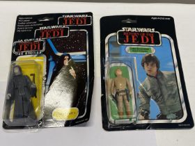 Two 1983 Star Wars carded figures, Luke Skywalker and The Emperor (have been opened)