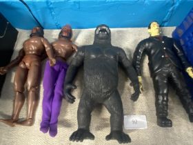 Two 1974 Planet of the Apes figures and two others