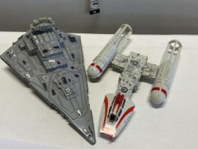 Two 1979 Star Wars models by Kenner Star Destroyer includes Tantive IV in bay