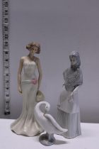 Three Spanish porcelain figurines including Lladro