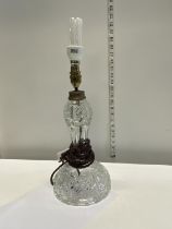 A vintage cut glass lamp base