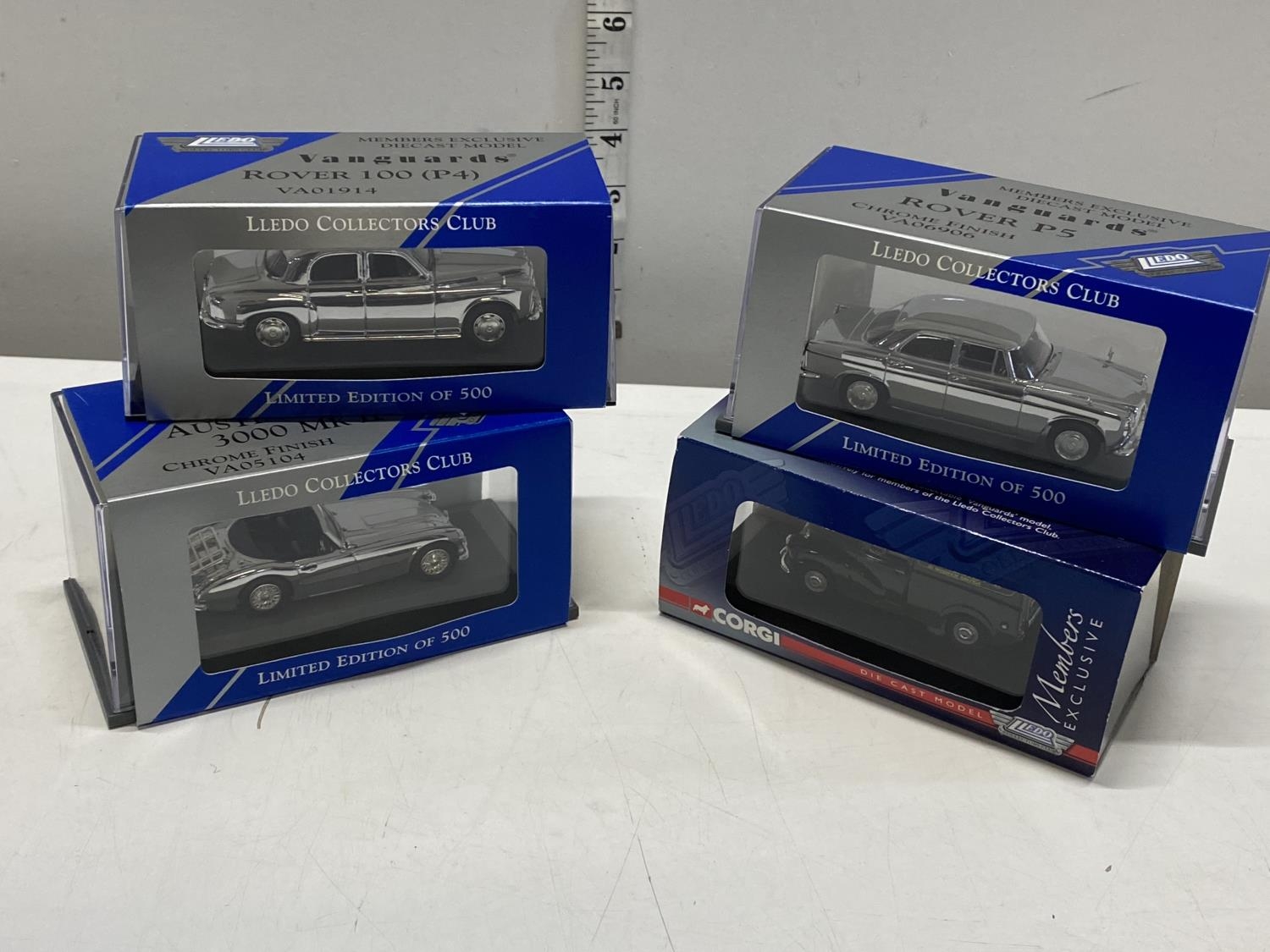 Four assorted Lledo Vanguards Members exclusive die-cast models