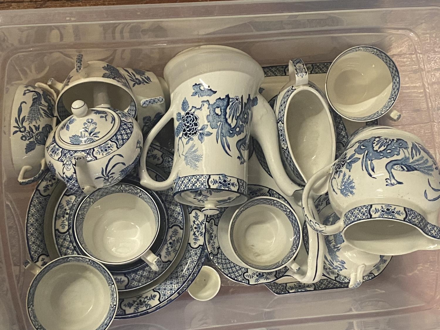A large selection of Yuan blue & white bone china shipping unavailable.