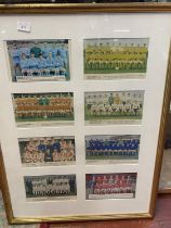 A large framed collage of football teams from the 1960's/70's. 85cm x 63cm No shipping