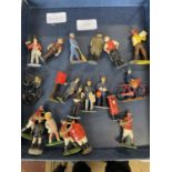 A selection of vintage led soldiers including Britains