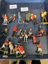 A selection of vintage led soldiers including Britains