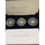 A limited edition 9ct gold three coin set celebrating the Royal Birthdays.