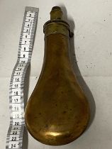 A antique James Barlow of Birmingham copper & brass black powder flask