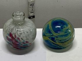 Two collectible Mdina paperweights