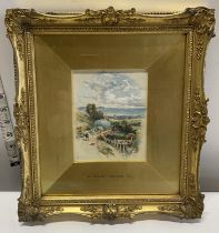 A Myles Birket Foster 1825-1899 signed watercolor in a fine gilt frame (with Christies stamp