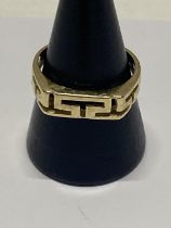 A 14ct yellow gold ring size Q. Weight 3.57 grams.