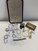 A selection of assorted costume jewellery including some 925 and a Seiko watch