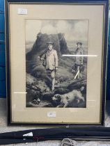 A George Anderson Short signed and dated 1914 monochrome watercolour 55x43cm, shipping unavailable