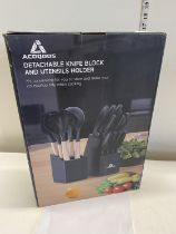 A detachable knife block and utensils holder set (unchecked), over 18's only