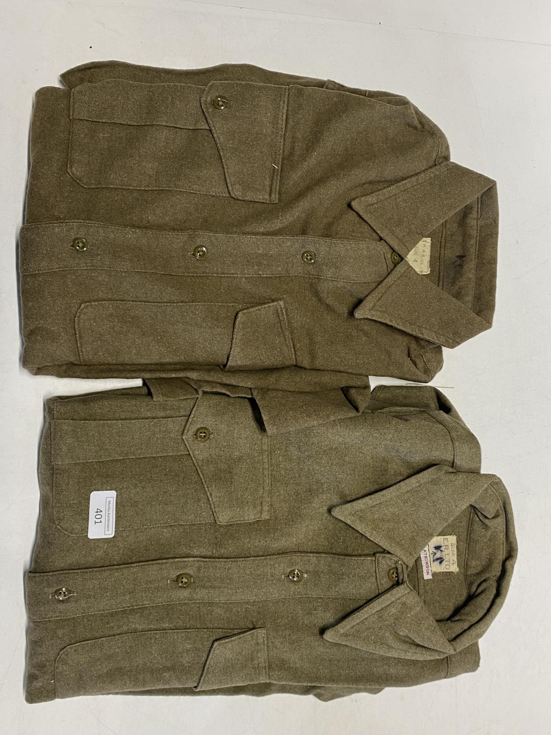 Two early 1950's army issue wool shirts and a Morley 1948 army issue jumper - Image 4 of 5