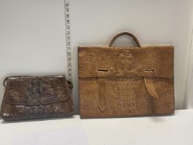 Two vintage Crocodile skin bags