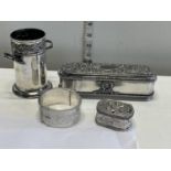 Four pieces of assorted silver plated ware