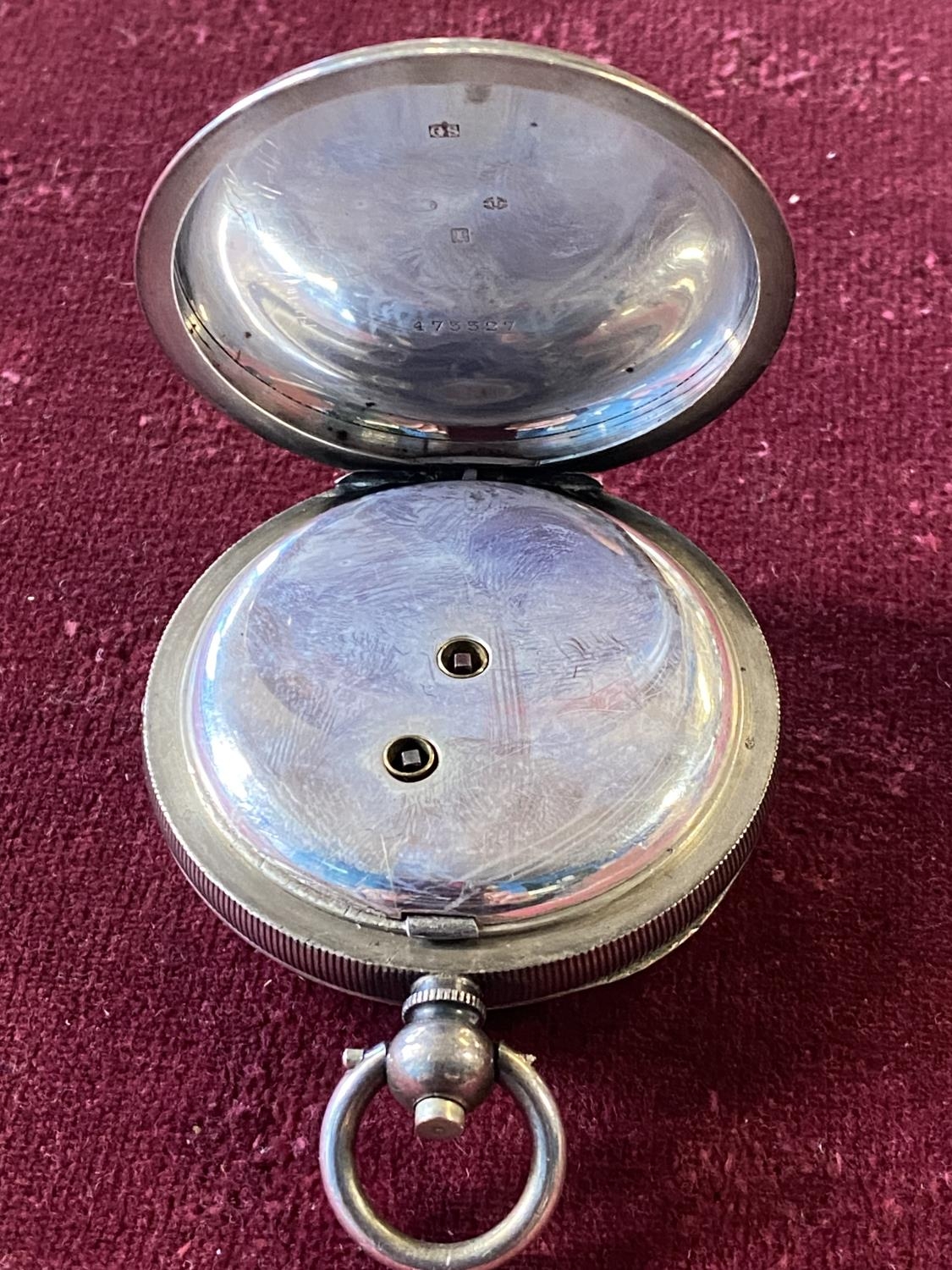 A hallmarked silver pocket watch with key retailed by Harris Stone of Leeds (not running) - Bild 4 aus 4