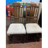 Two vintage Oak dining chairs, shipping unavailable