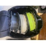 A Greys GX500 fly fishing reel and two spare spools, shipping unavailable