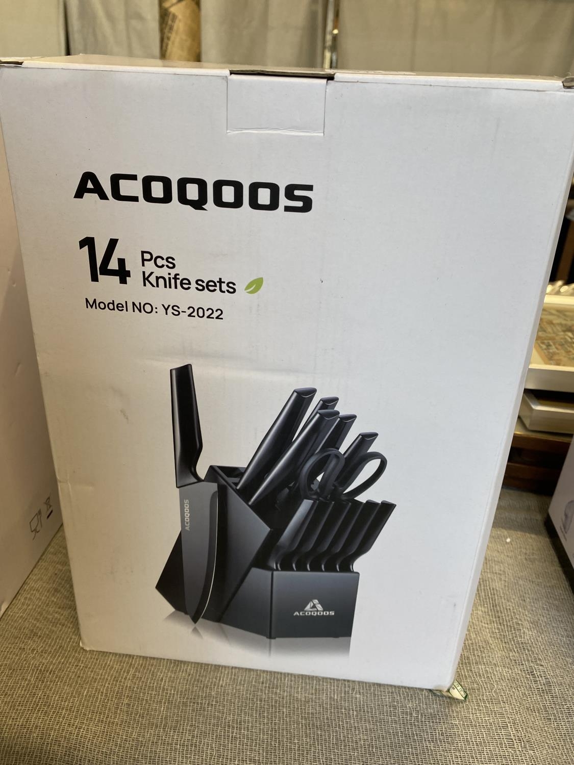 A Acoqoos 14 piece knife set (unchecked) over 18's only, UK Mainland shipping only