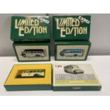 Three boxed limited edition Corgi die-cast buses