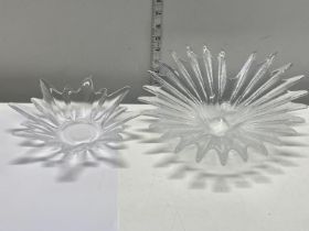 Two Dartington glass table center pieces, shipping unavailable