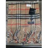 A new with tags Burberry 100% lambs wool tan shawl 206 x 70cm