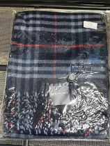 A new with tags Burberry 100% lambs wool Navy shawl 206 x 70cm