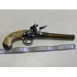 A 18th century reproduction French style wall hanging pistol, over 18's only, UK post only