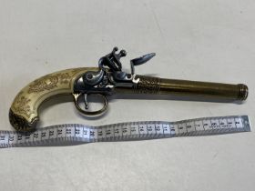 A 18th century reproduction French style wall hanging pistol, over 18's only, UK post only