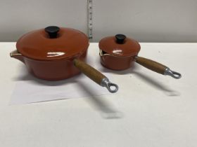 Two Le Creuset sauce pans