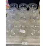 Twelve etched Martini glasses, shipping unavailable