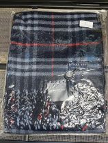 A new with tags Burberry 100% lambs wool Navy shawl 206 x 70cm