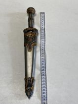 A reproduction Roman style short sword and scabbard, over 18's only, UK post only