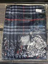 A new with tags Burberry 100% lambs wool Navy shawl 206 x 70cm