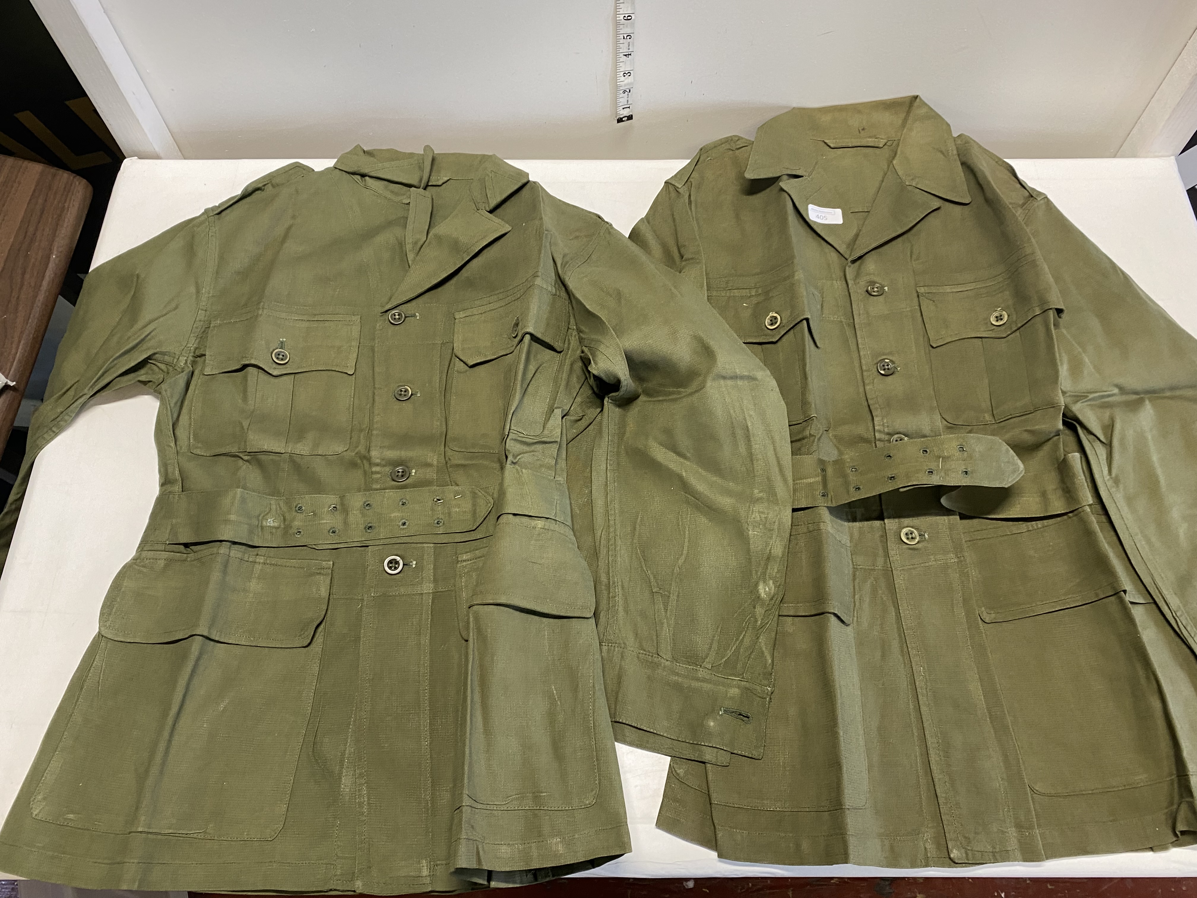 Three 1950s/60s army issue aertex shirts, one with patches for Far East Land Forces - Image 2 of 3