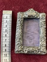 A antique hallmarked small photo frame 9.5x6cm