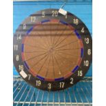 A antique wooden Yorkshire dartboard 'Keepdry', shipping unavailable