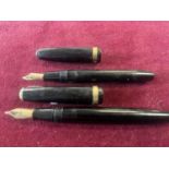 Two vintage fountain pens both with 14ct gold nibs