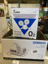 A Omron compressor nebulizer and a oxygen pressure reducer (untested)